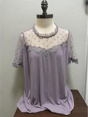 Perch by Blu Pepper Top2XL Lavender Sweetheart Lace Babydoll